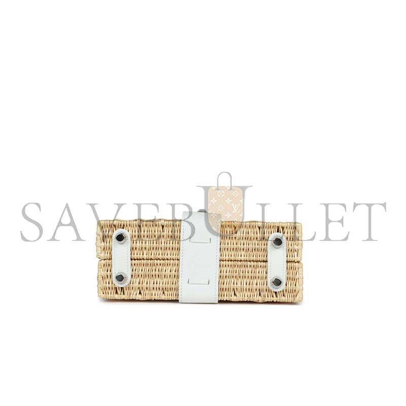 H**mes master mini picnic kelly 20 white swift palladium hardware (20*14*8cm)